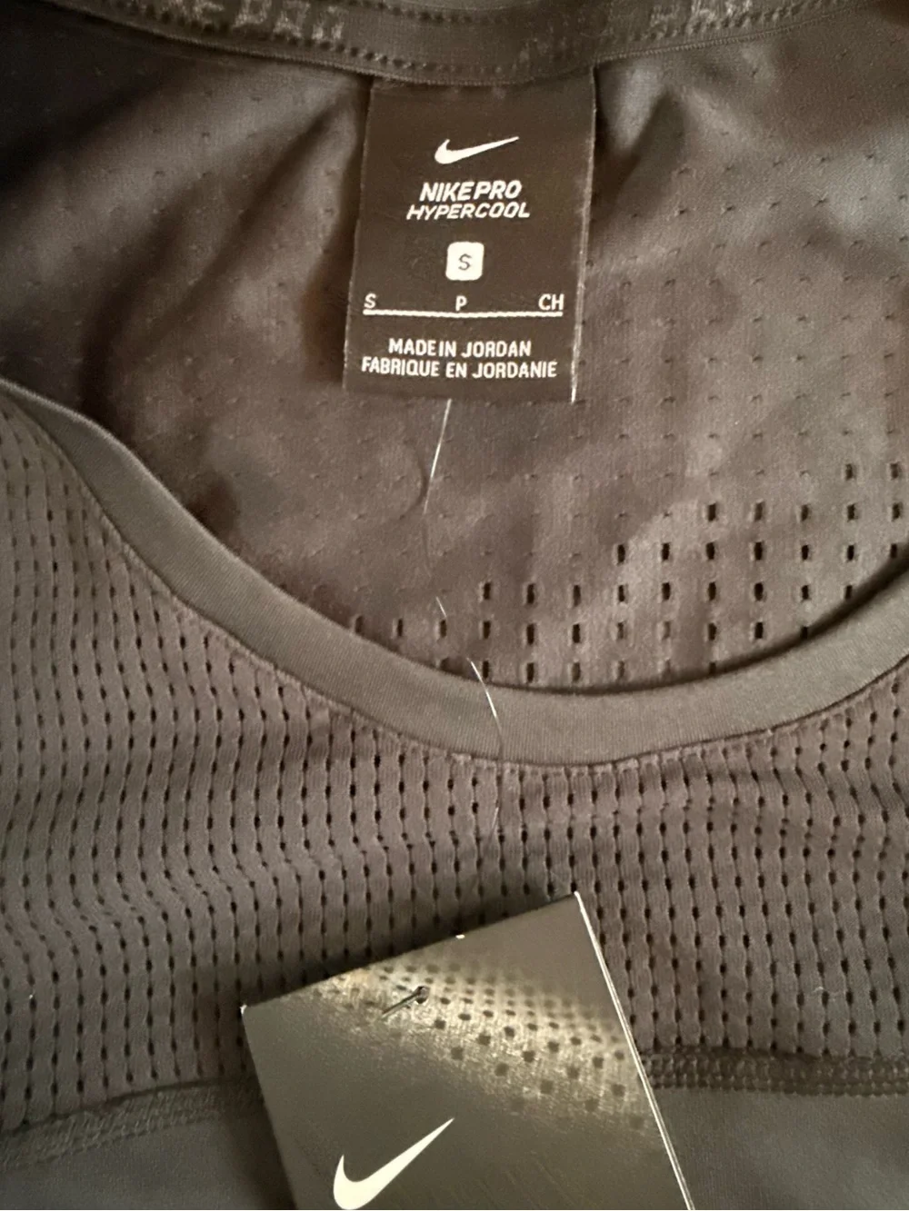 Nike Black Short Sleeve Mesh Yoke Performance Tee